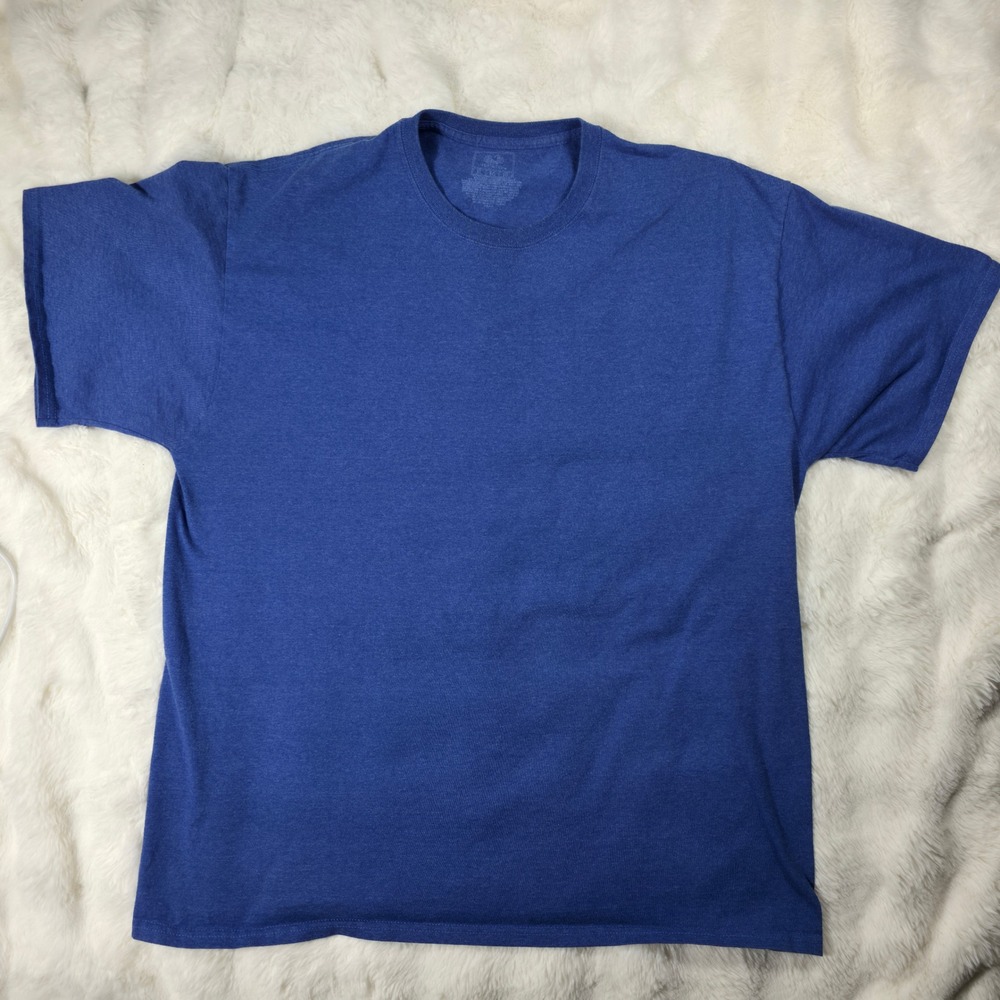 Fruit of the Loom T-Shirt Mens XL Blue Excellent Heathered Crew Neck Tee